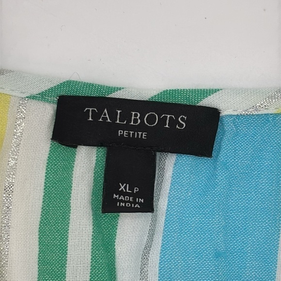 Talbots Sunny Striped Popover Women's Top - Picture 4 of 6